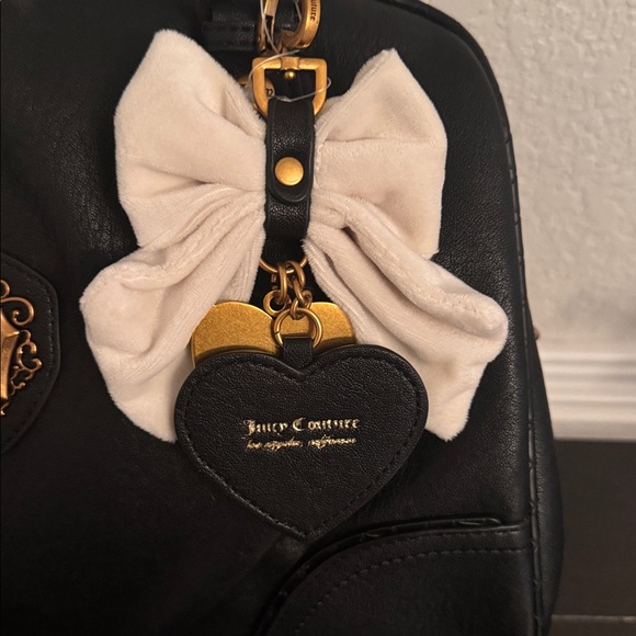 Juicy Couture Black Romance Satchel with Cream Bow - Picture 4 of 13